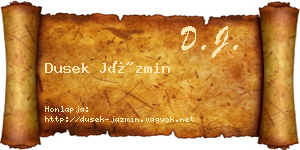 Dusek Jázmin névjegykártya